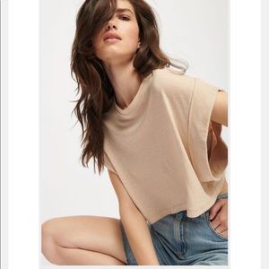 Dynamite Roll Sleeve Linen Tee